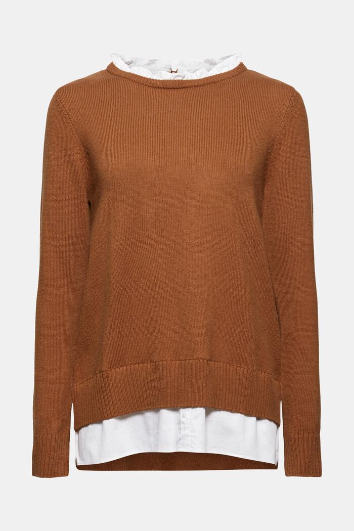 Z wełną: warstwowy sweter, TOFFEE, detail image number 8