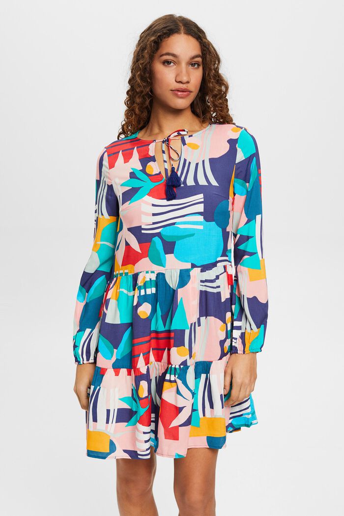 Sukienka plażowa z kolorowym nadrukiem, INK, detail image number 0