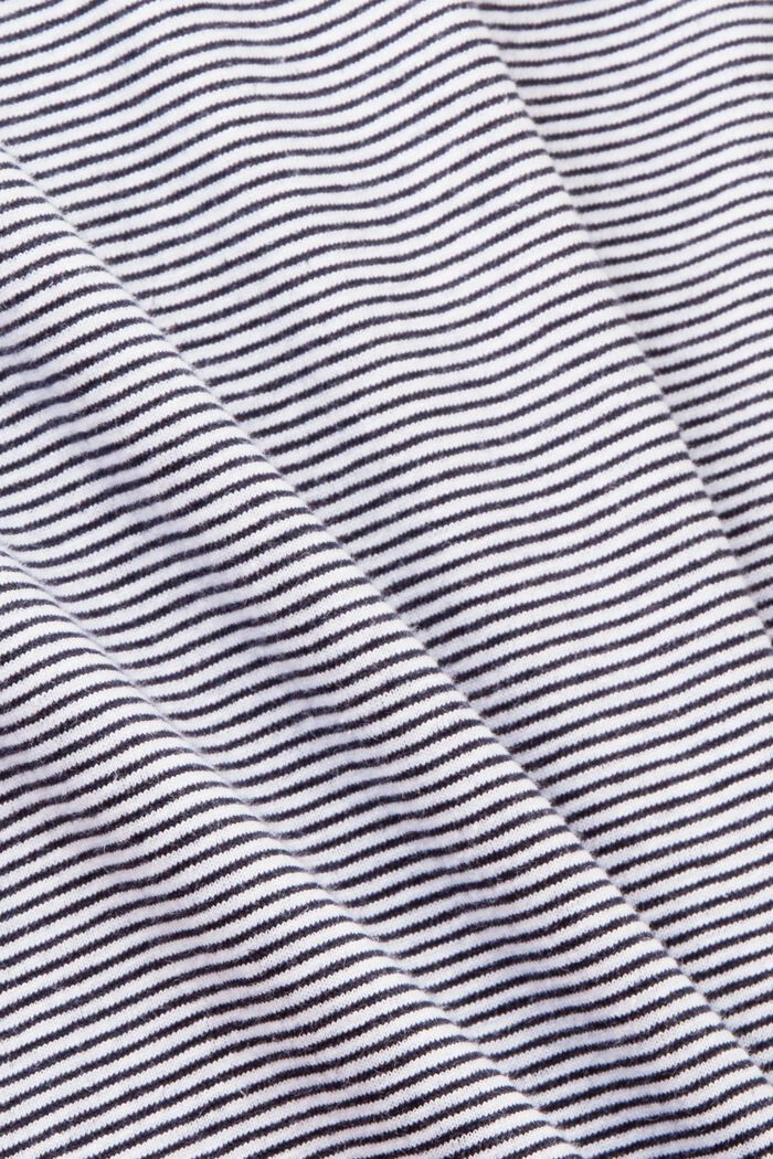 T-shirt w paski, mieszanka bawełny i lnu, NAVY, detail image number 5