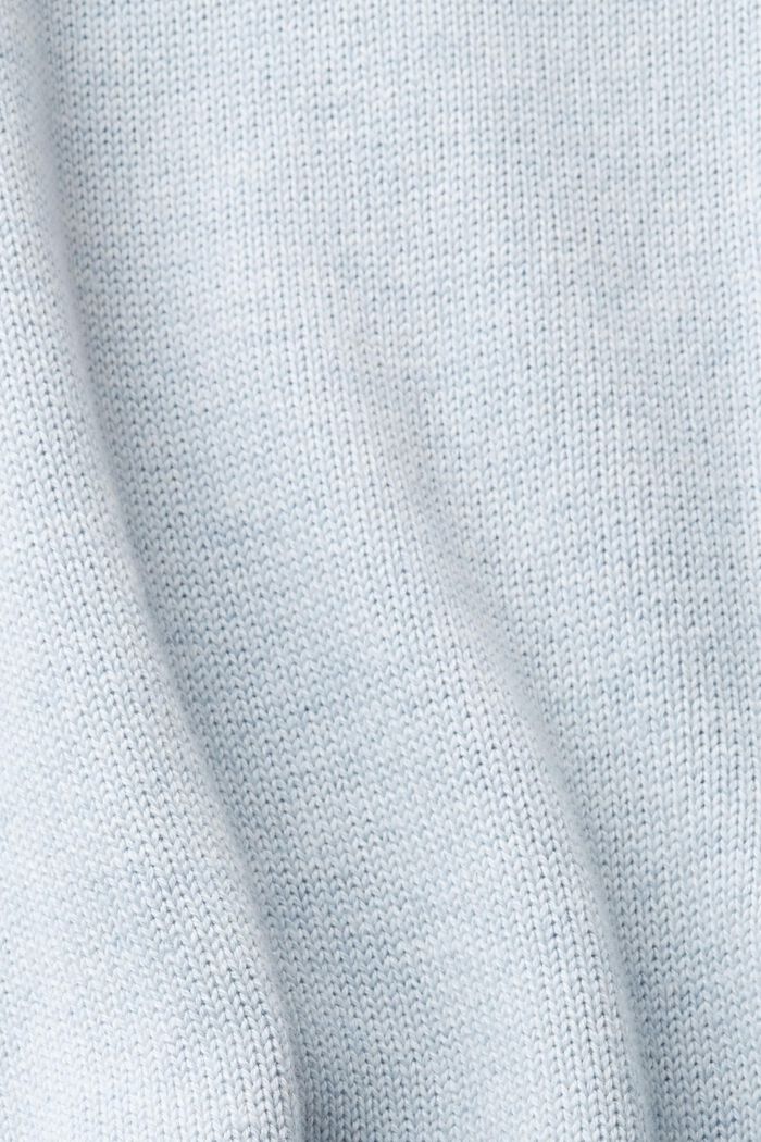 Dzianinowy sweter z ekologicznej bawełny, PASTEL BLUE, detail image number 4