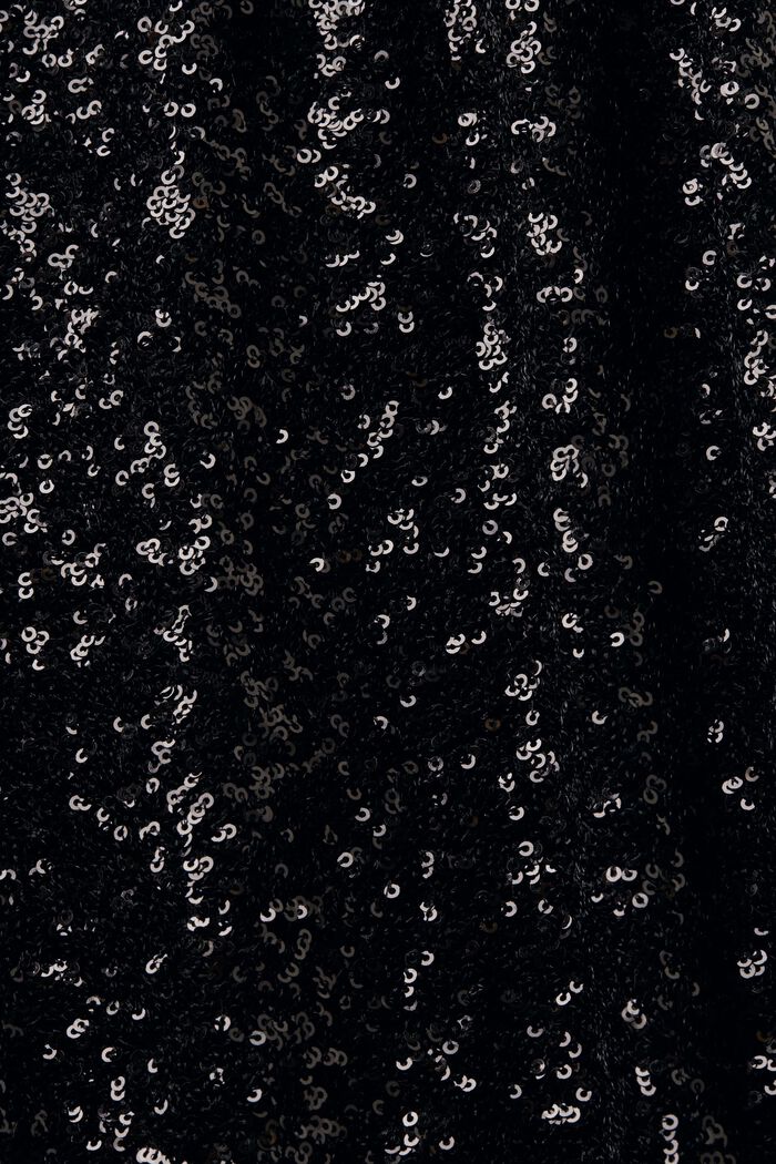 Sukienka midi z cekinów bez rękawów z wiązaniem na szyi, BLACK, detail image number 6