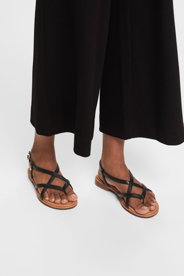 Sandały z syntetycznej skóry, BLACK, detail image number 1