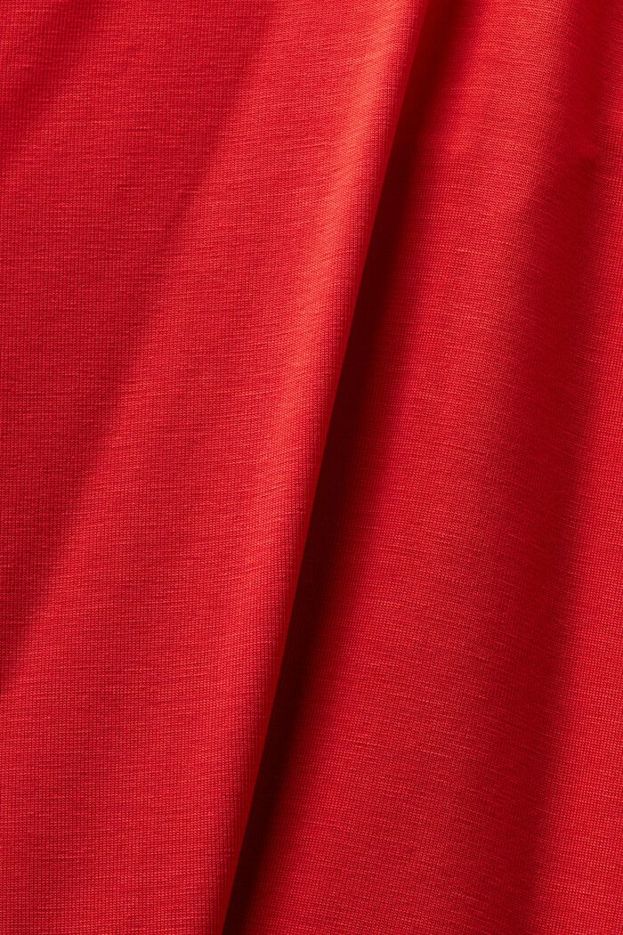 Bluzka z jerseyu na jedno ramię, DARK RED, detail image number 4
