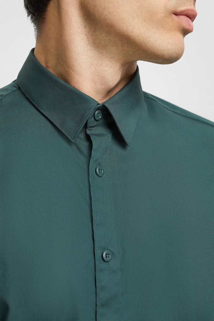 Koszula z ekologicznej bawełny, DARK TEAL GREEN, detail image number 0