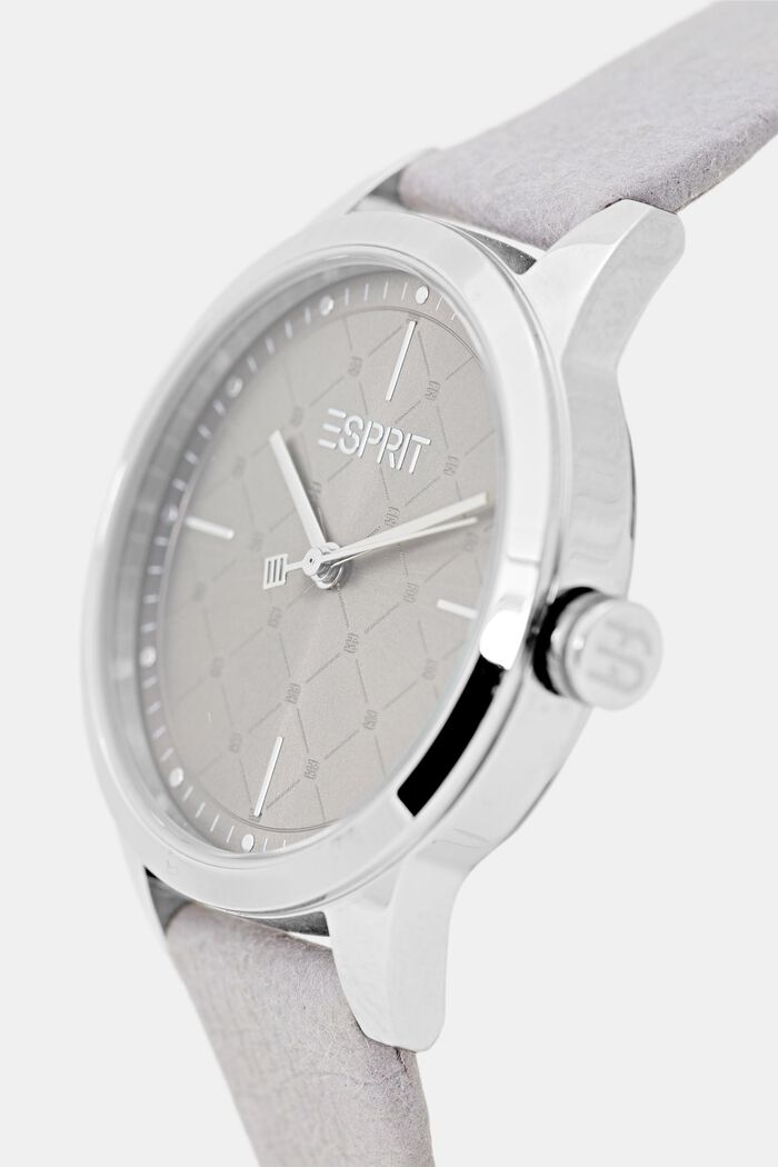 Wegańska: zegarek ze stali szlachetnej z wzorzystą lunetą, GREY, detail image number 1