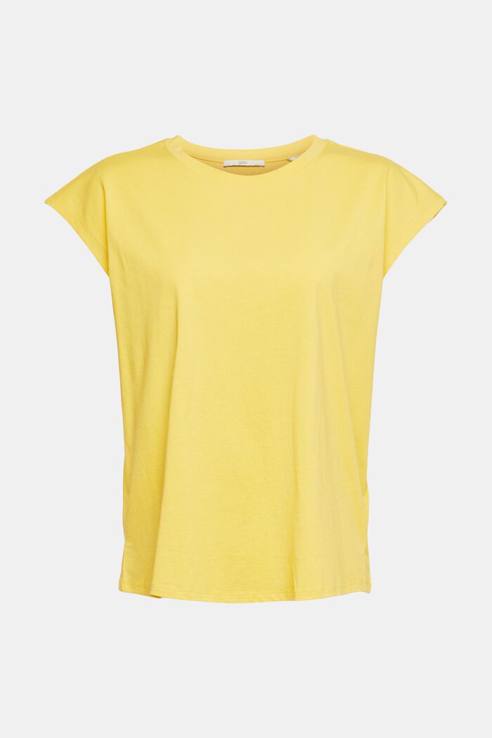 Jednokolorowy T-shirt, YELLOW, overview