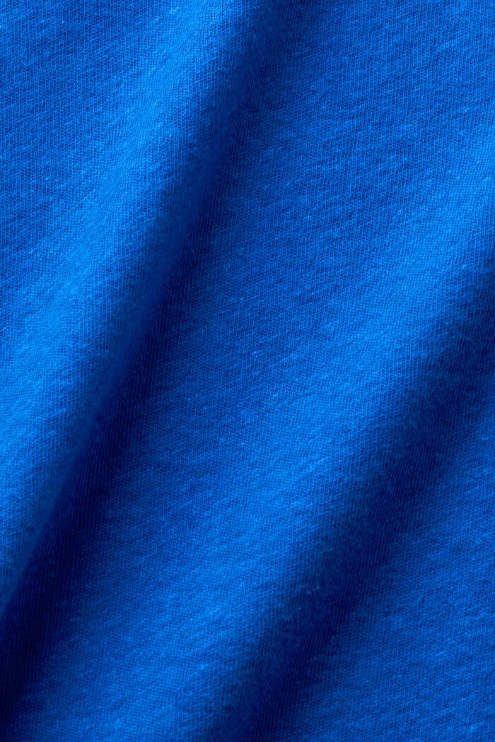 T-shirt z bawełny i lnu, BRIGHT BLUE, detail image number 5