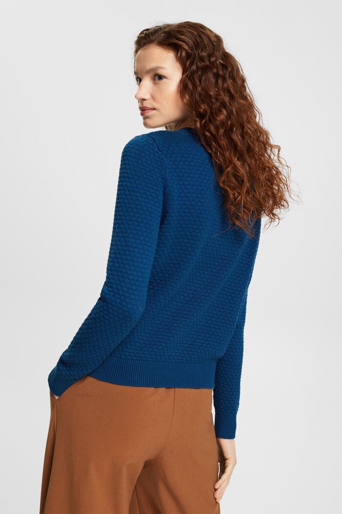 Sweter z fakturowanej dzianiny, NEW PATROL BLUE, detail image number 3