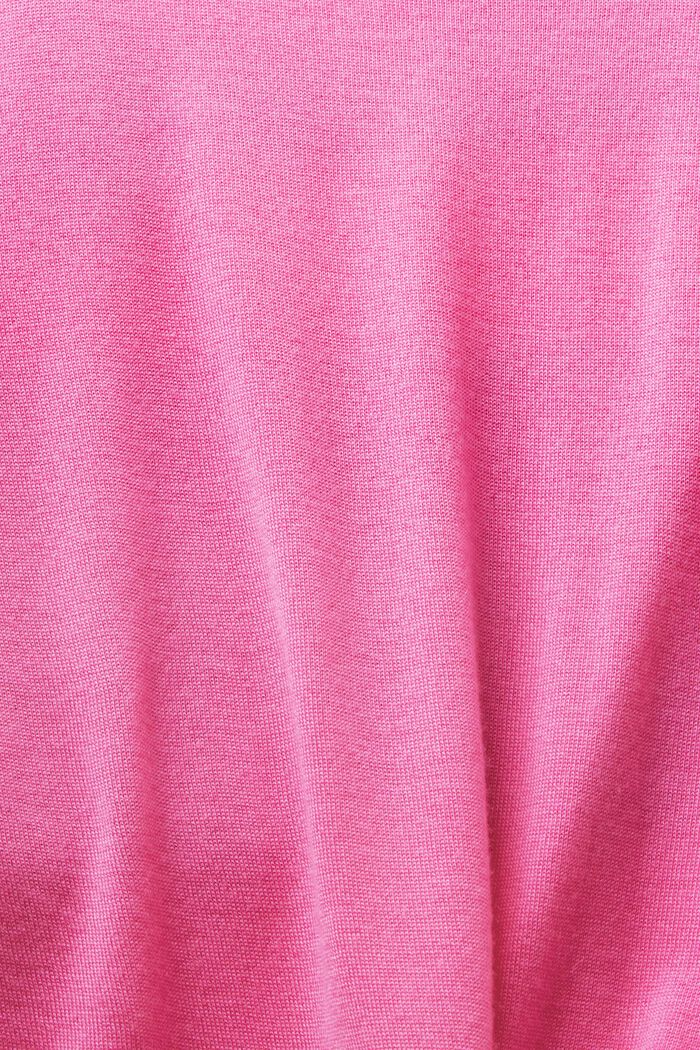 Kaszmirowy sweter z okrągłym dekoltem, PINK FUCHSIA, detail image number 5