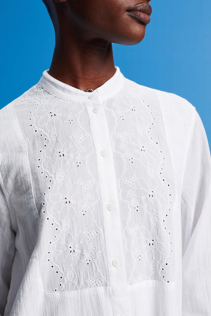 Sukienka koszulowa z haftem, WHITE, detail image number 2