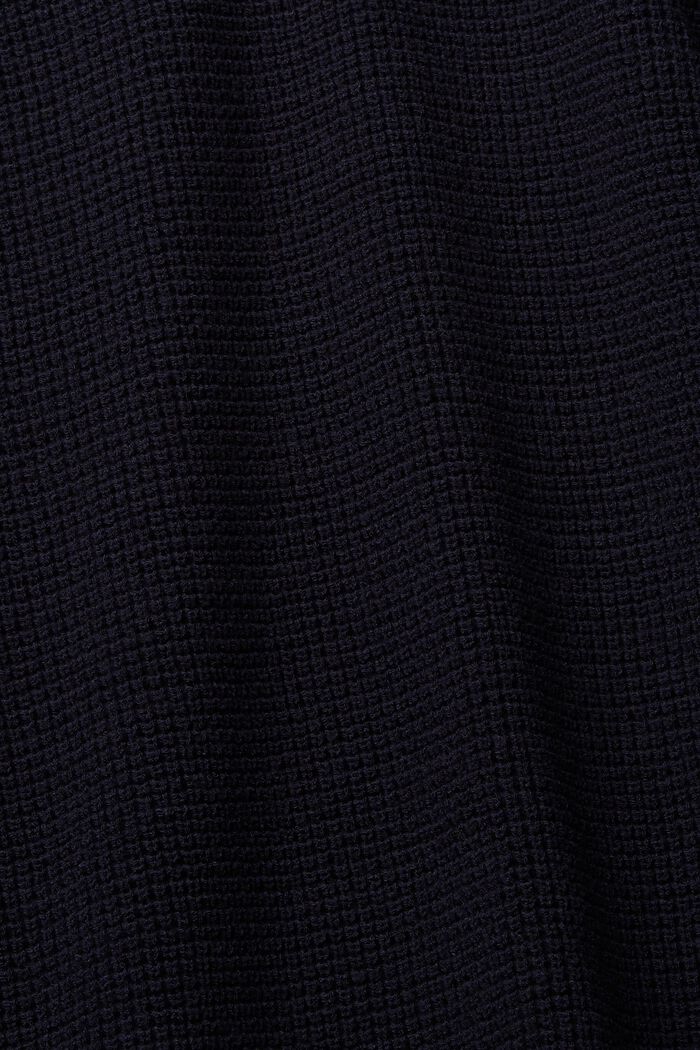 Sweter z dekoltem w serek z dzianiny o luźnym splocie, NAVY, detail image number 1