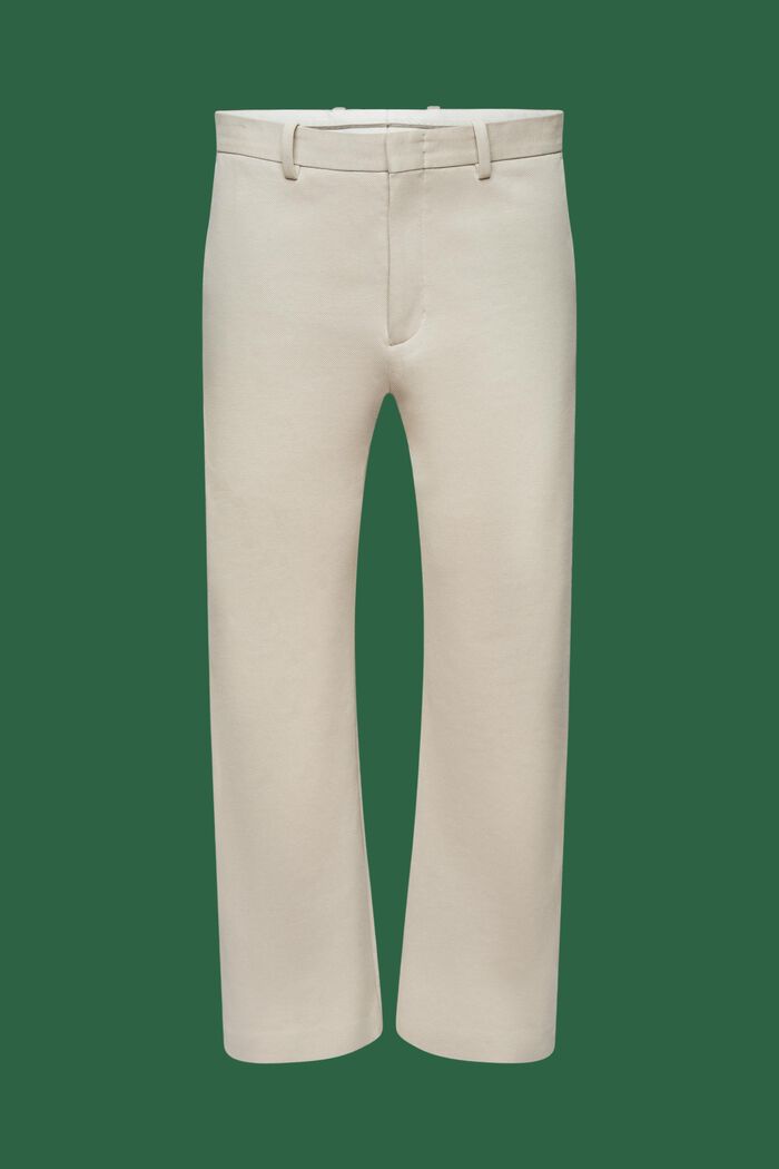 Dzianinowe spodnie z jerseyowej piki, BEIGE, detail image number 7