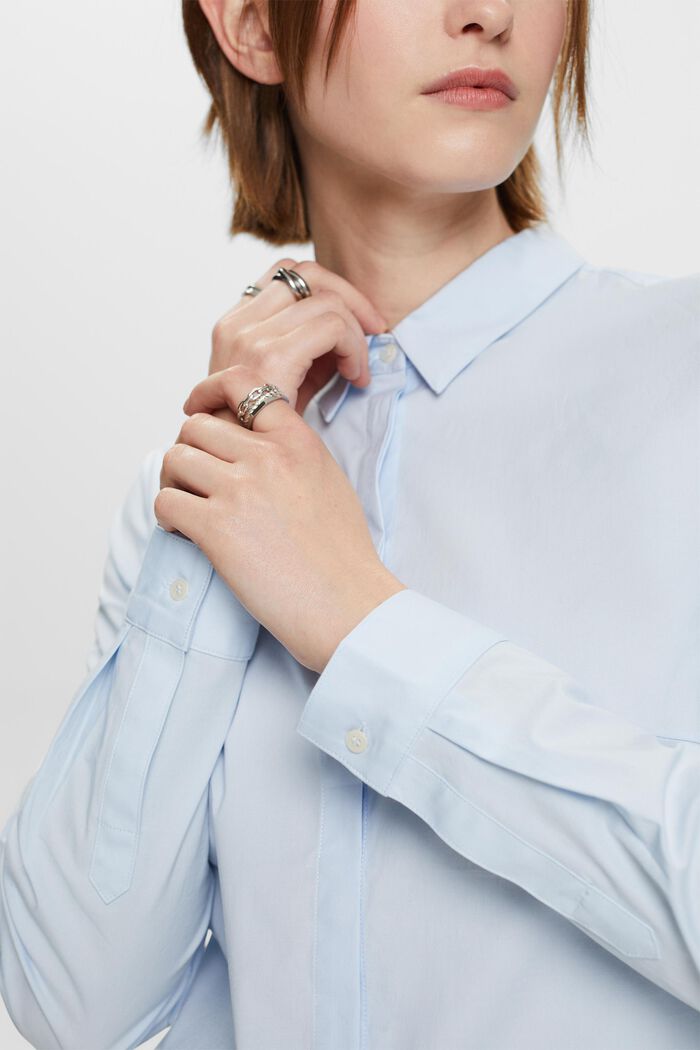Koszula z długim rękawem z popeliny, PASTEL BLUE, detail image number 3