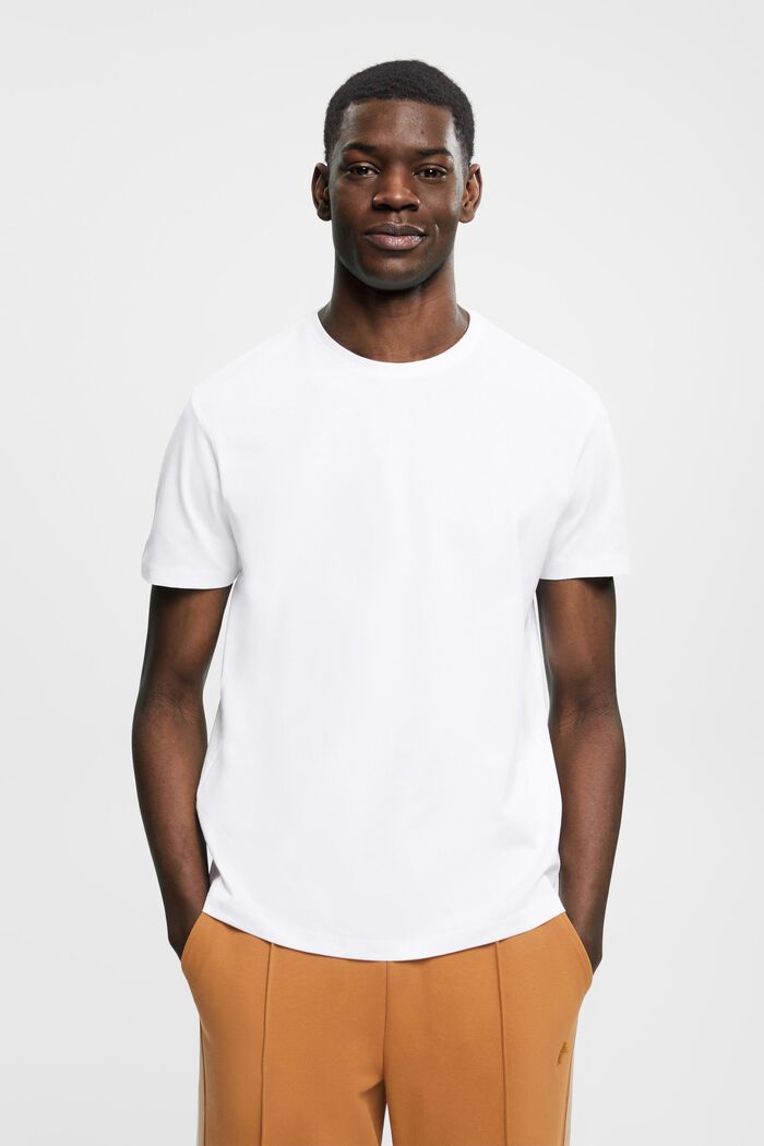 T-shirt z bawełny pima, slim fit, WHITE, detail image number 0