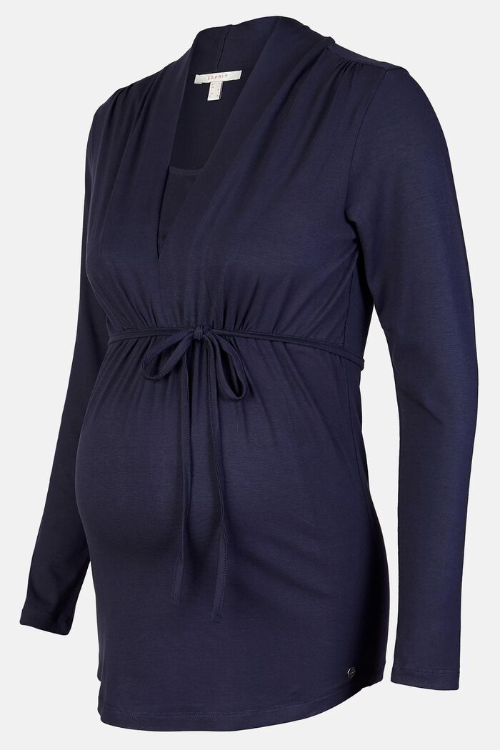 Bluzka z długim rękawem dla matek karmiących, LENZING™ ECOVERO™, NIGHT BLUE, detail image number 6