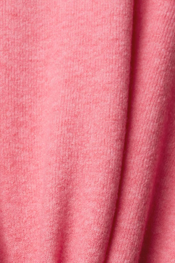 Sweter z dekoltem w serek z mieszanki wełnianej, PINK, detail image number 1