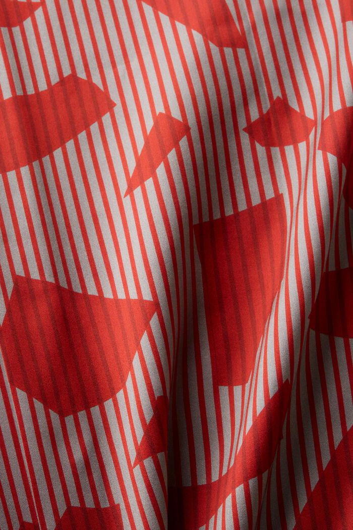 Jedwabna koszula z nadrukiem, DARK RED, detail image number 5