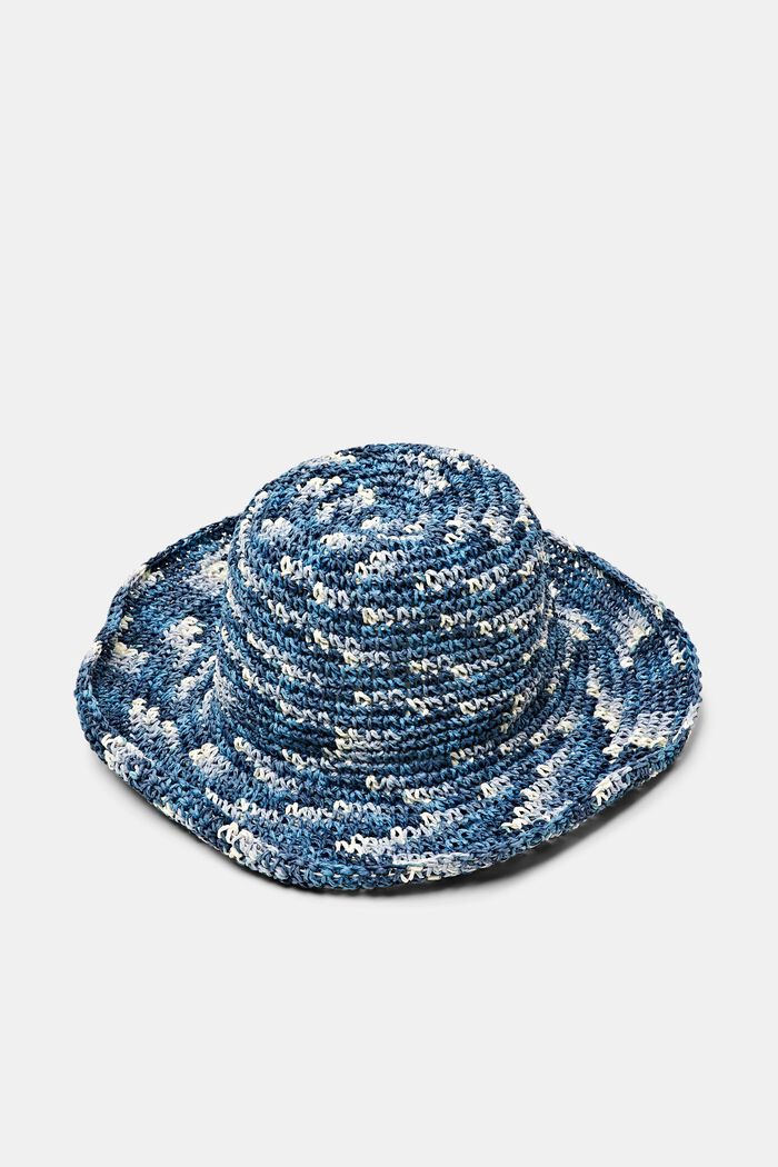 Słomiany kapelusz rybacki w melanżowym stylu, BLUE, detail image number 0