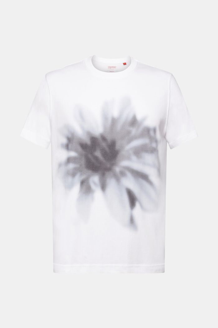 T-shirt z nadrukiem z bawełny pima, WHITE, detail image number 6
