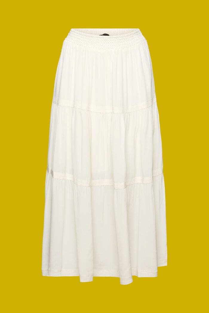 Klasyczna spódnica midi, WHITE, detail image number 6