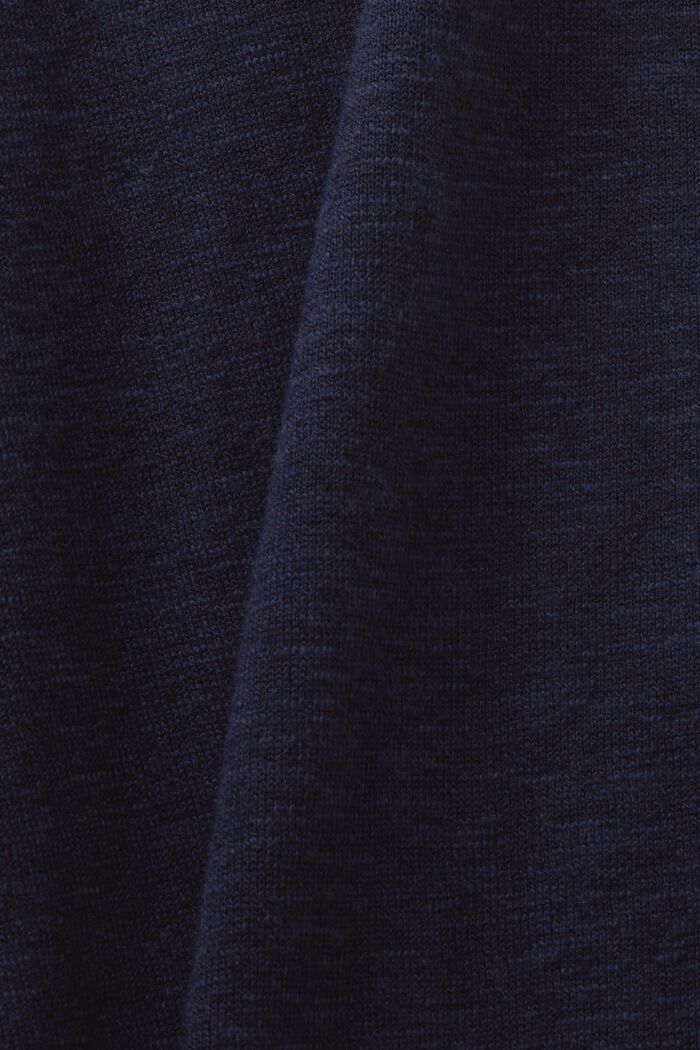 Sweter z okrągłym dekoltem z bawełny i lnu, NAVY, detail image number 4