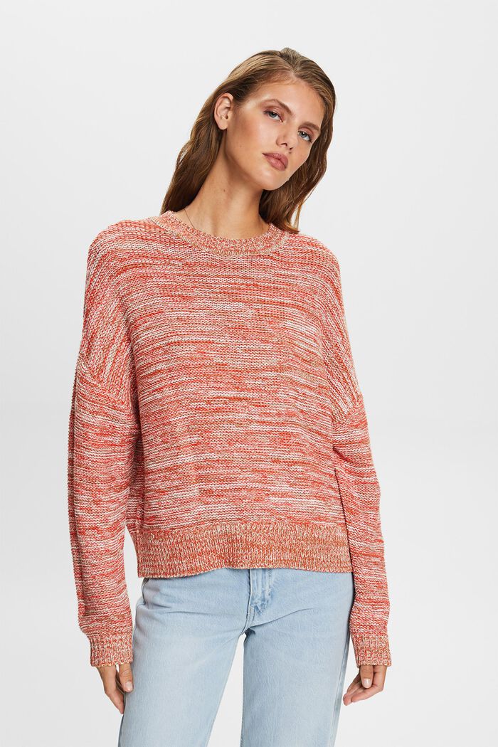 Sweter z okrągłym dekoltem, mieszanka z bawełną, CARAMEL, detail image number 0