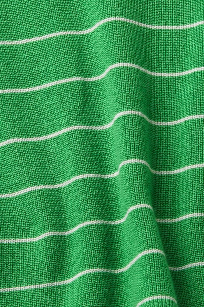 Sweter w paski z bawełnianej dzianiny, GREEN, detail image number 4