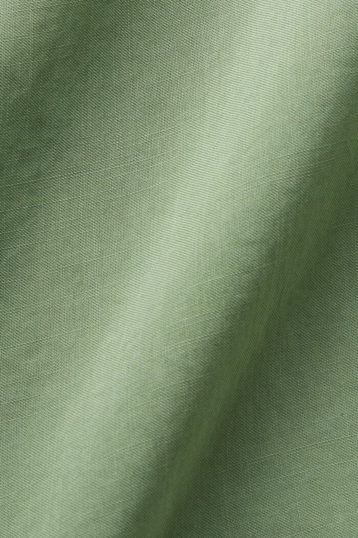 Bluzka bez rękawów z elastycznym kołnierzem, PALE KHAKI, detail image number 4