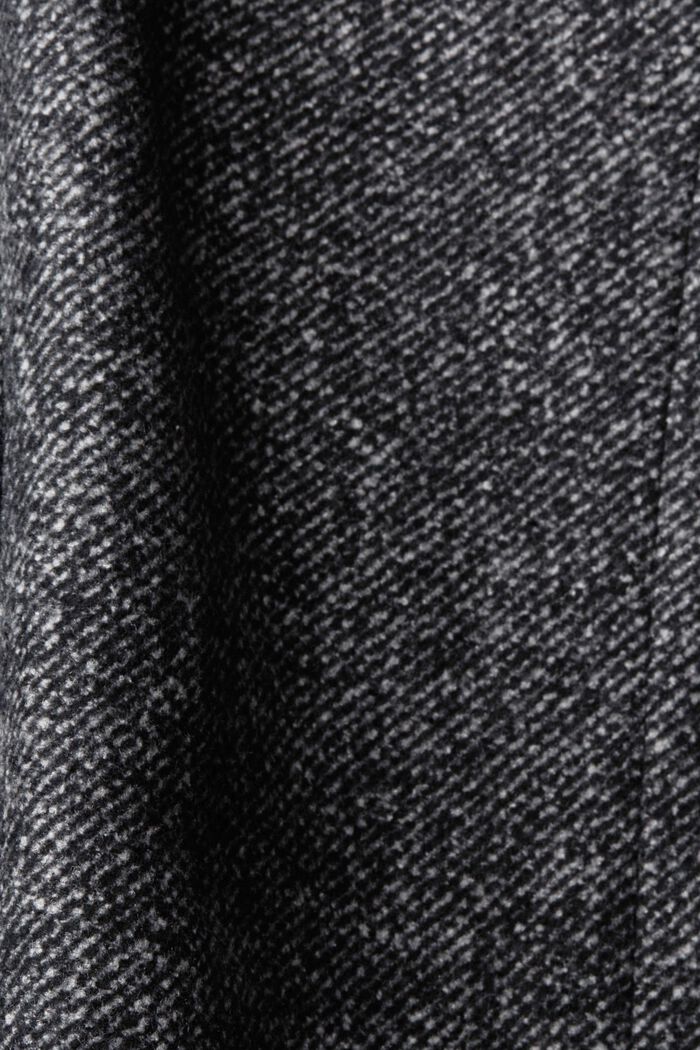 Ocieplany płaszcz z mieszanki wełnianej z odpinaną podszewką, ANTHRACITE, detail image number 1