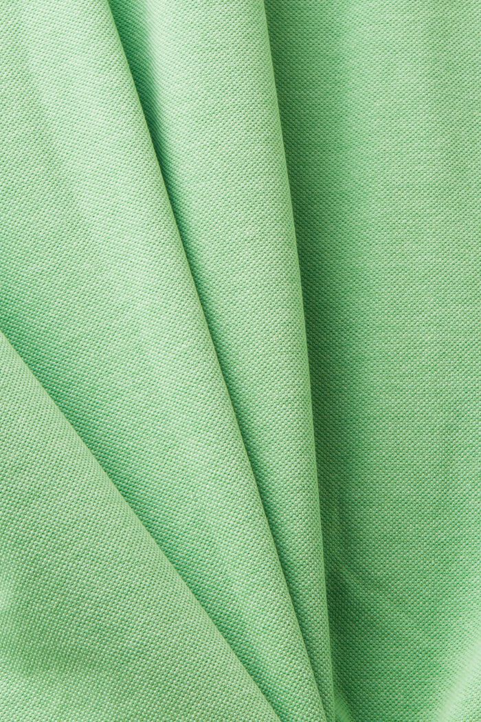 Koszulka polo z piki z detalami w paski, GREEN, detail image number 5