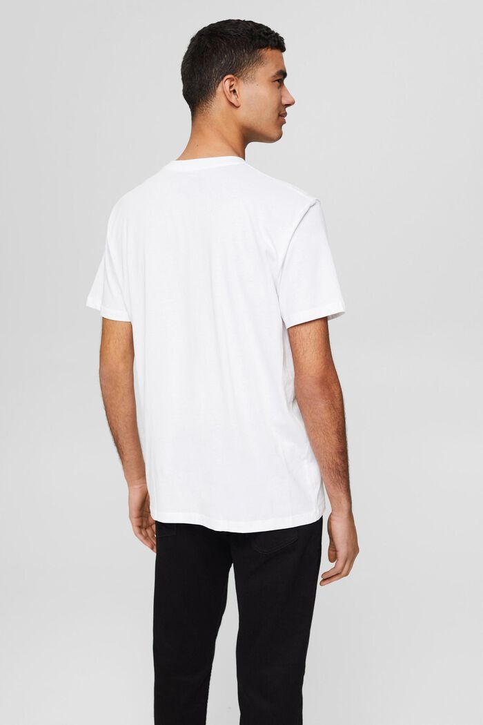 Jerseyowy T-shirt z logo, 100% bawełny, WHITE, detail image number 3