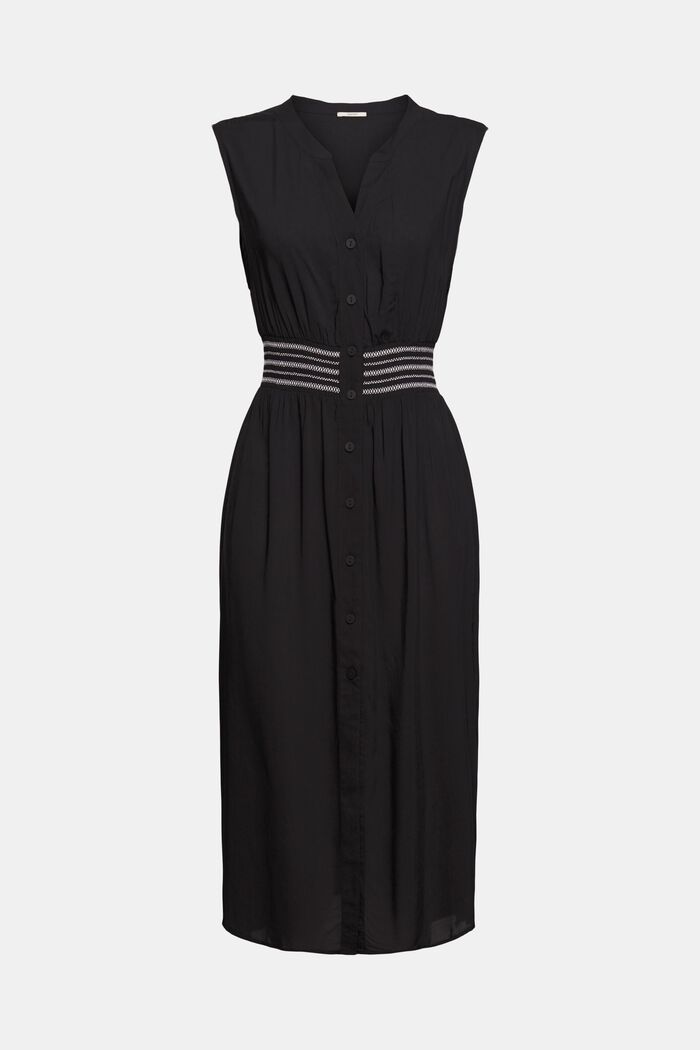 Sukienka z listwą guzikową, LENZING™ ECOVERO™, BLACK, detail image number 2