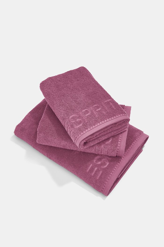 Z włóknem TENCEL™: zestaw 3 ręczników z froty, BLACKBERRY, overview