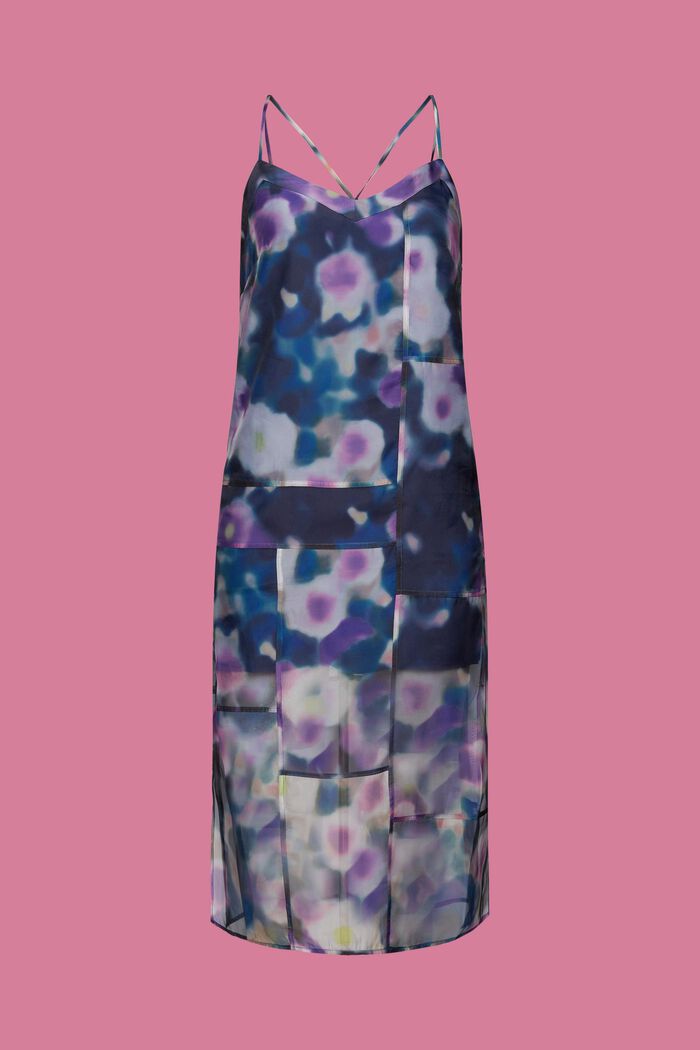 Sukienka midi z wzorzystej organzy, BLUE LAVENDER, detail image number 6