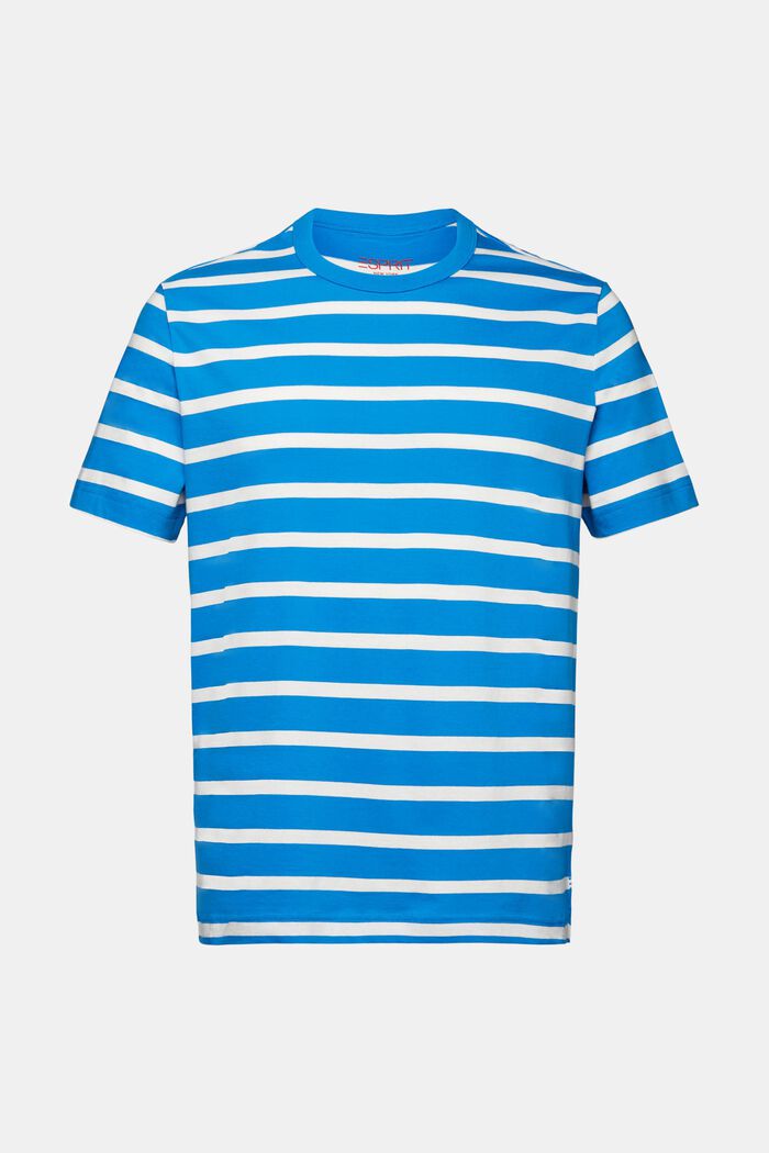 T-shirt w paski z bawełnianego dżerseju, BLUE, detail image number 7