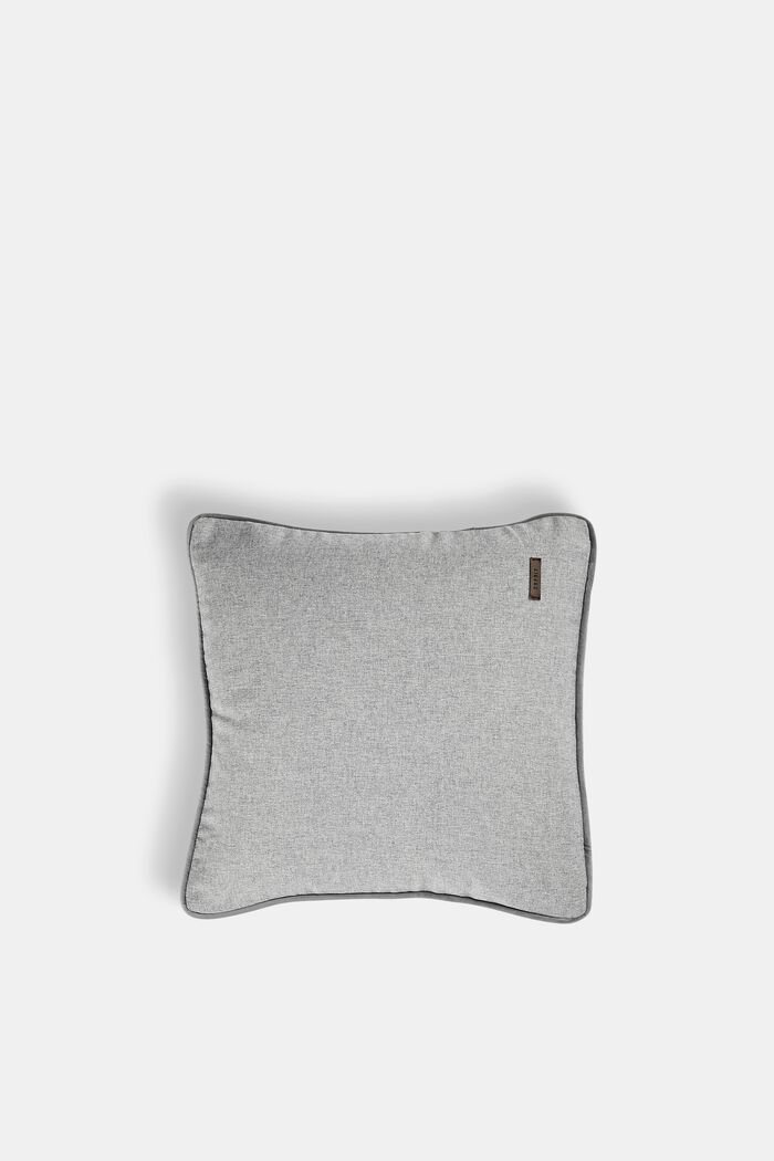 Ozdobna poszewka na poduszkę z aksamitną lamówką, LIGHT GREY, detail image number 0