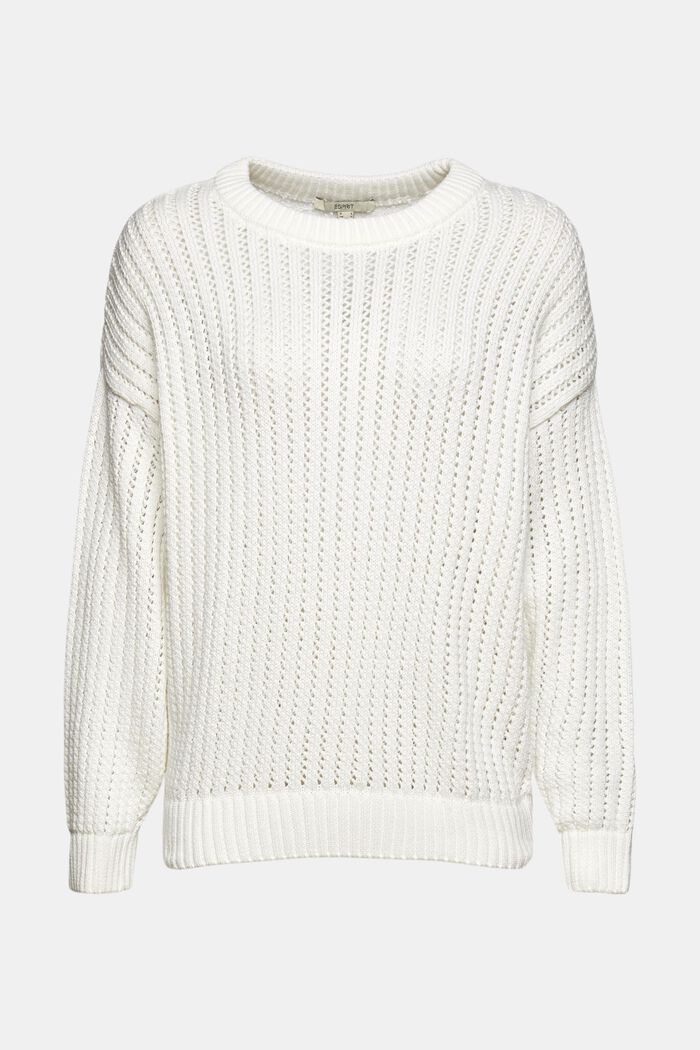Sweter z dzianinowym wzorem z bawełny organicznej