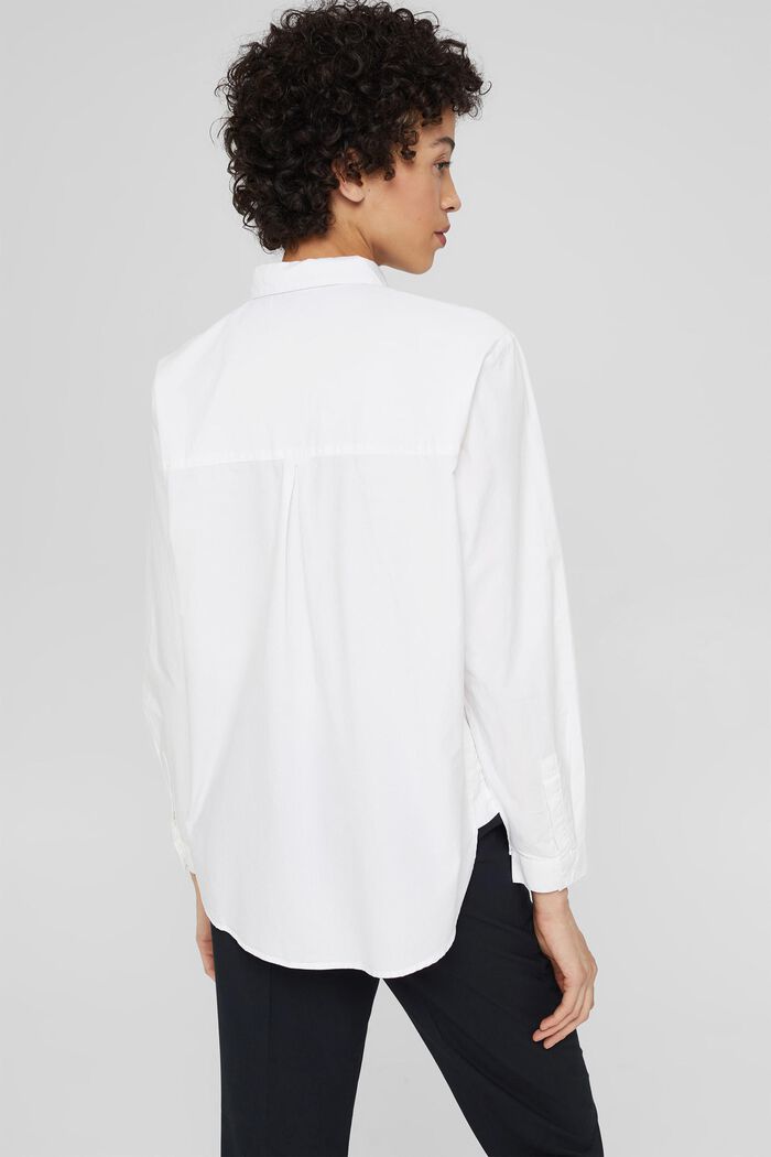Koszulowa bluzka oversize z bawełny, WHITE, detail image number 3