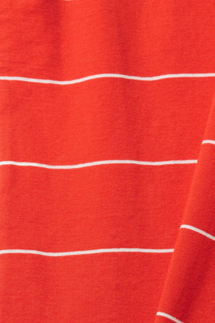 Bluzka z długim rękawem w paski z bawełną organiczną, RED, detail image number 1