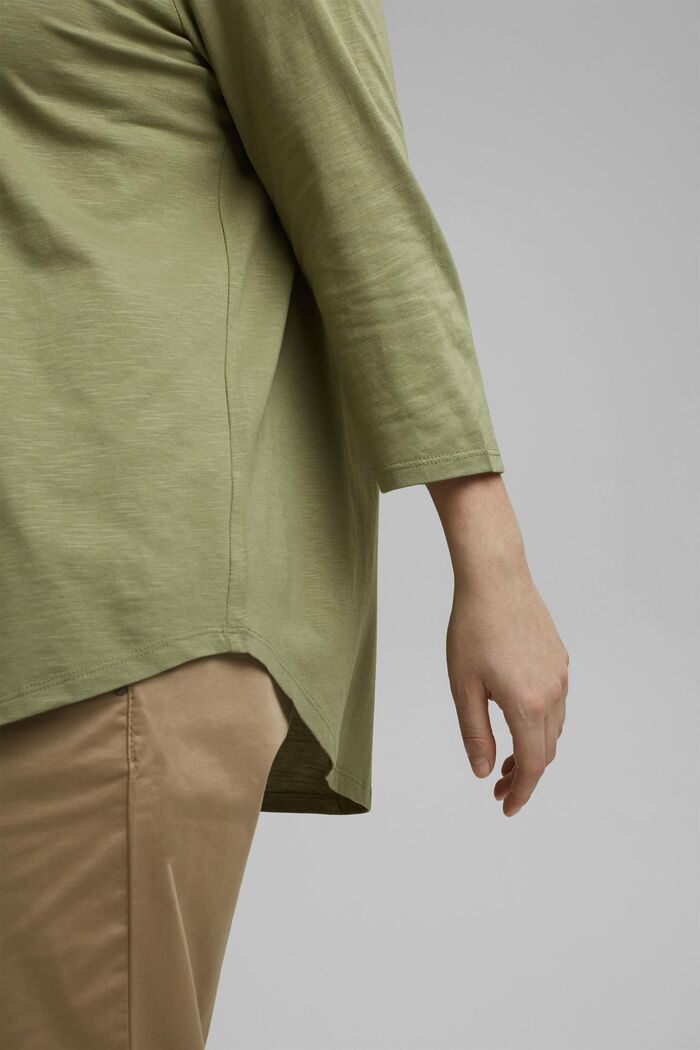 Bluzka z długim rękawem PLUS SIZE z bawełną organiczną/ TENCELEM™, LIGHT KHAKI, detail image number 2