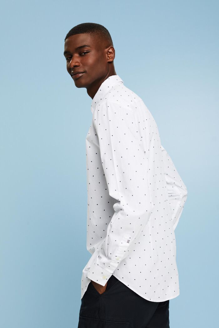 Koszula z bawełny z haftem, fason slim fit, WHITE, detail image number 2