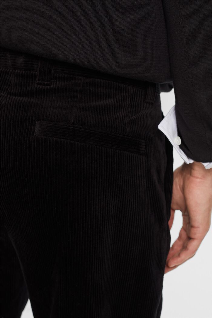 Sztruksowe spodnie z szerokimi nogawkami, BLACK, detail image number 4