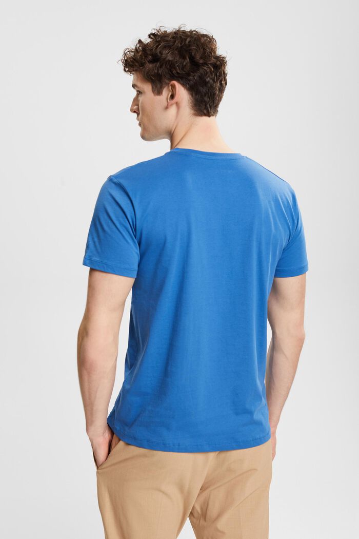 T-shirt z dżerseju z dekoltem w serek, BLUE, detail image number 3