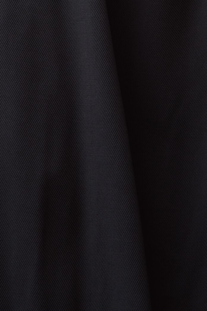 Szerokie spodnie bez zapięcia z diagonalu, BLACK, detail image number 5