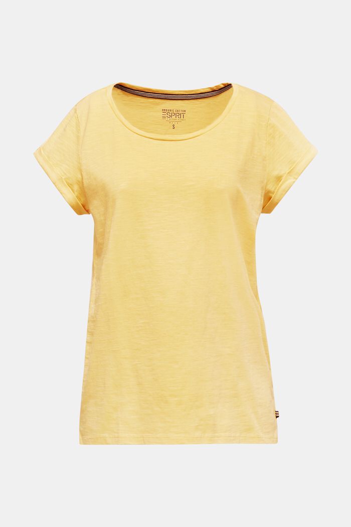 Przewiewna, cieniowana koszulka, 100% bawełny, YELLOW, detail image number 0