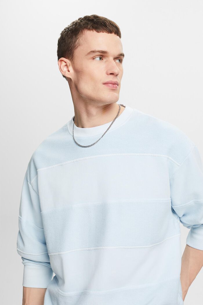 Fakturalna bluza z bawełny organicznej, LIGHT BLUE, detail image number 0