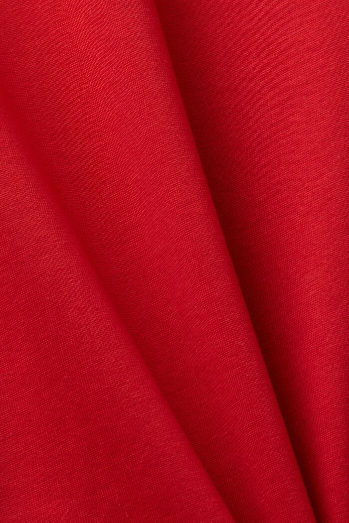T-shirt z dekoltem w serek, 100% bawełny, DARK RED, detail image number 5