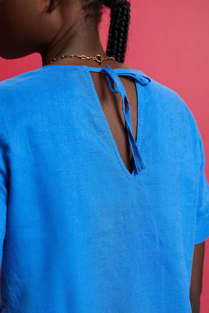 Bluzka z wycięciem w kształcie łezki, BRIGHT BLUE, detail image number 2