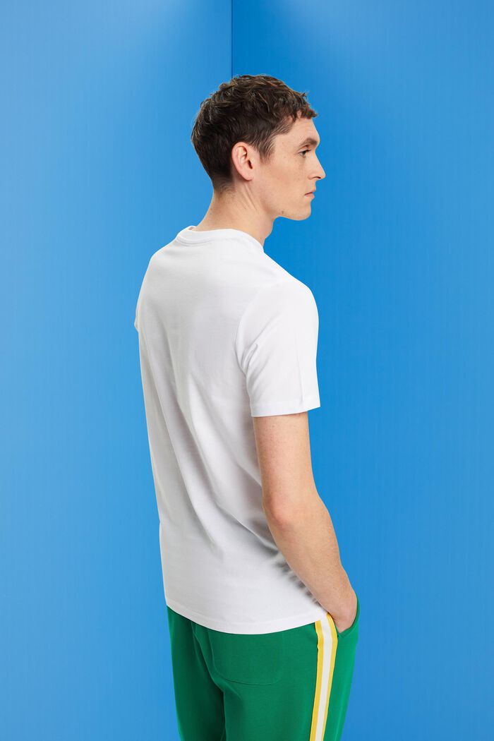 T-shirt z okrągłym dekoltem z dżerseju, WHITE, detail image number 3