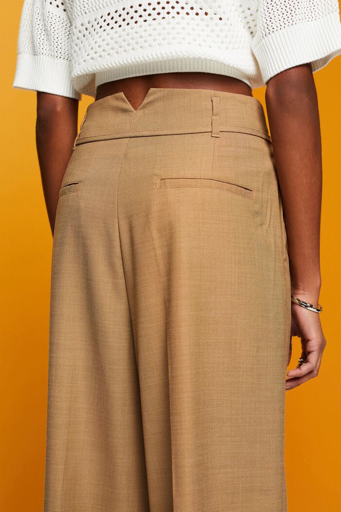 Szerokie spodnie, KHAKI BEIGE, detail image number 4